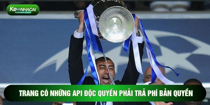 Trang có những API độc quyền phải trả phí bản quyền